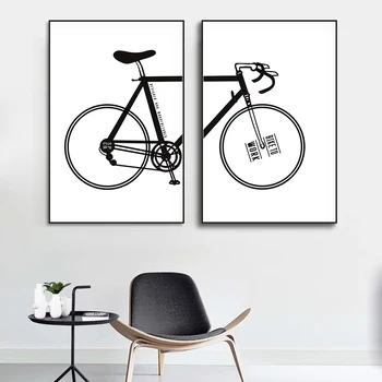 Nordic Minimalist Split Bicicleta Canvas Postere si Printuri de Arta de Perete Moderne Imagini Pictura Decorativa pentru Living Decor Acasă