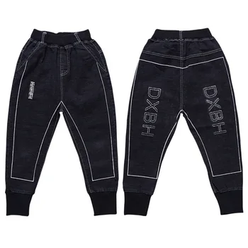 Moda Baieti Pantaloni de Primavara Toamna pentru Copii Blugi Pantaloni de Bumbac Negru Solid Pantaloni Lungi pentru Băiat Adolescent Copilul Haine pentru Copii 3T 8 13Y