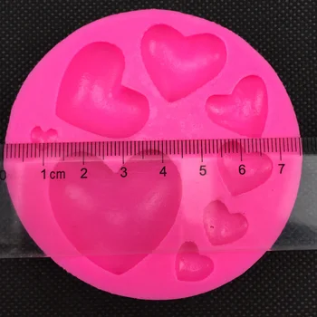În formă de inimă 3D Inversă zahăr turnare mucegai silicon pentru lut polimeric, matrițe tort de ciocolată decorare instrumente FT-0392