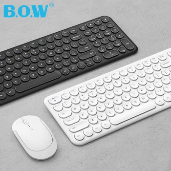 B. O. W Reîncărcabilă USB cu Tastatura si Mouse, 2.4 G Wireless ROTUND fãrã f pentru Calculator / Desktop / PC / Laptop / Suprafața / sistemul de OPERARE Windows