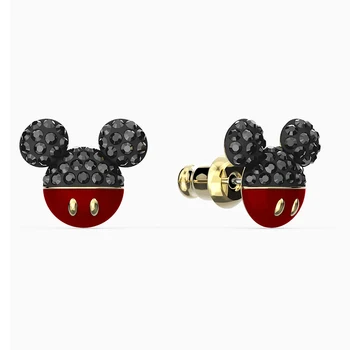 2020 Moda SWA Nou Mouse-ul Meu Străpuns Cercei Fermecător Negru Mouse Cap Decorat de Aur Cercei de Femei Populare Cadouri Bijuterii
