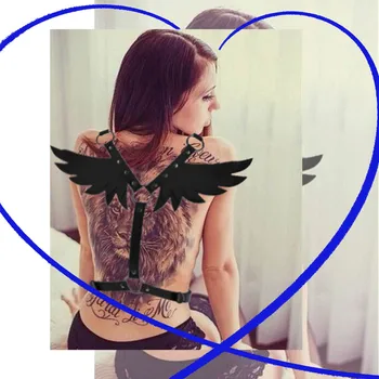 Fullyoung Goth Ham de Piele Aripă de Înger Jartiera Sexy Erotic Talie Punk Femei Lenjerie Betelie Club de Noapte Bretele Cablajului