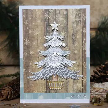 Mmao Meserii de Metal de Tăiere din Oțel Moare copac Mare de Crăciun Șablon Pentru DIY Scrapbooking Hârtie/foto Carduri de Relief Moare