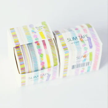 6 buc Creion Seria Slim Washi Tape Set 7mm de Hârtie Adeziv Decor de Mascare Benzi Autocolante DIY Acasă Album Jurnal de Papetărie F934