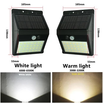 Led-uri Lumina Solara SMD2835 Alb & Cald Lampă de Perete Split Senzor de Mișcare de Stradă în aer liber, Construit în Baterie Solară rezistent la apa