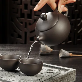 Yixing Nisip Violet Set De Ceai Negru/Rosu Ceramice Kung Fu Ceainic Manual Ceașcă De Ceai Gaiwan Strachină Ceremonia Ceaiului (Nu Include Masa De Piatra)