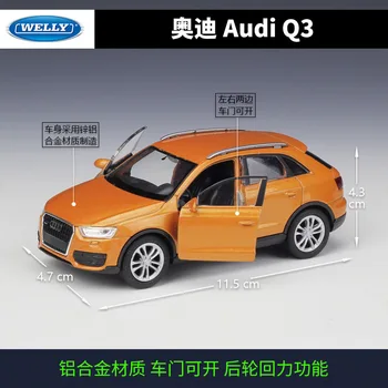 Welly 1:36 Simulare Metal Model de Masina de Jucarie Pentru Audi Q3 Aliaj Masina de Jucarie Model cu Trage înapoi funcția Pentru Copil Cadou Cu cutie de Original