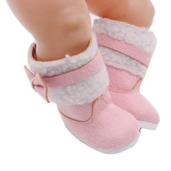 Iarna arc roz cizme sunt ideale pentru 43 cm păpuși pentru copii și 18 inch fata de pantofi, accesorii și cadouri pentru păpuși g59