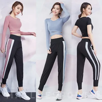 2020 Femei Yoga Crop Top Set Tricouri Elastic De Funcționare Jambiere Pantaloni De Antrenament De Sex Feminin De Gimnastică Costum Sportwear Seturi