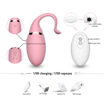 Ouă vibratoare Jucarii Sexuale pentru Femei 10 Speed USB de Încărcare fără Fir de Control de la Distanță Sari Ou Vibrator rezistent la apa Masaj Vibrator
