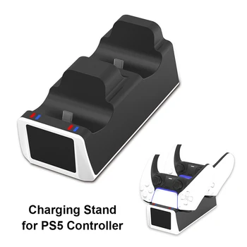 Încărcător pentru DualSense Dual USB de Tip C de Încărcare Stație de Andocare Leagăn cu Indicator luminos pentru PlayStation 5 PS5 Wireless Controlle