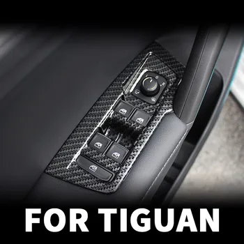 Masina ușa de sticlă de ridicare panou de comutare decor fibra de carbon autocolant accesorii Pentru VW Volkswagen Tiguan mk2 2016 2018 2019 2020