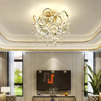 Modern, simplu de condus de lux candelabru home decor modern a crescut de aur k9 cristal deco corpuri de living dormitor hanginglamp