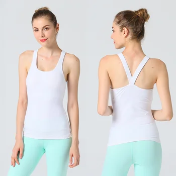 Bretele yoga Top vesta de culoare pură antrenament topuri pentru femei tricou fitness sexy căptușit cămașă de funcționare