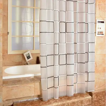 Baie, duș cortina carouri PEVA Mediu ușă de toaletă cortina perdele de Dus rezistent la apă și mucegai îngroșarea 10