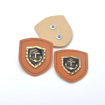 20buc/lot Maro din piele PU coase pe Insigne patch cu aur negru plăci de metal eticheta de îmbrăcăminte pentru blugi/geaca PLB-052