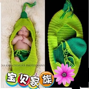 Noul manual moale Copil nou-născut mazăre verde recuzită fotografie