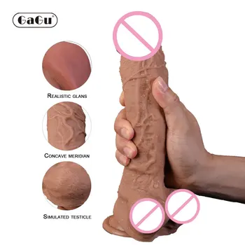 GaGu 10 Inch Super Mare Realiste de Silicon Vibrator Femei Masturbator G-Spot Pula Mare pentru Bisexuali Anal Plug Jucarii Sexuale Glass Dildo-uri