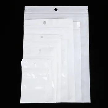 10 tipuri de dimensiuni Alb/Clar de vânzare cu amănuntul cu fermoar geanta din plastic reutilizabile sac de ambalare set cu cască USB sac de Mâncare cadou bijuterii genti