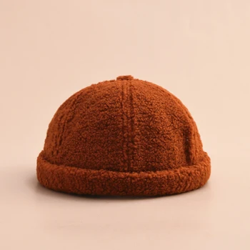 Lână de Culoare Solidă Chelioși Căciuli de Moda pentru Bărbați Pălării de Iarnă Cald Pălărie Rotundă Unisex Snapback Două Capace TF05