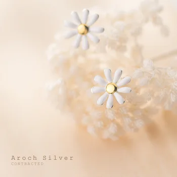 New Sosire Pur de Argint 925 Daisy Floare Cercei Stud Drăguț Frumos Daisy Cercel pentru Femei de Înaltă Calitate