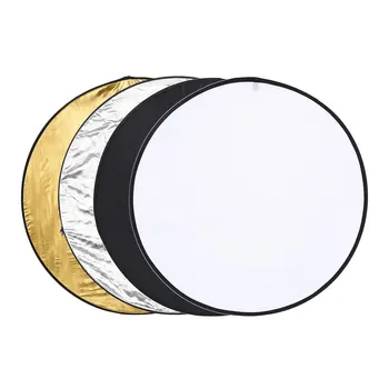 LESHP 110cm 5-în-1 Pliabil Multi-Disc Reflector Lumina Translucid de Argint, Aur Alb și Negru pentru Fotografie de Studio
