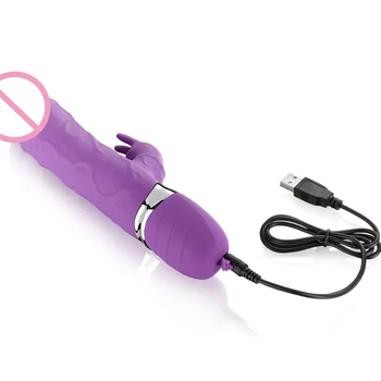 G Spot Iepure Penis artificial Vibratoare Jucarii Sexuale pentru Femei Vagin Stimulator Clitoris Masturbari sex Feminin Adult Dublu Vibratoare pentru Femei