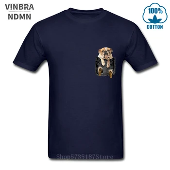 Bulldog englez În Buzunar tricou barbati Moda grafic de imprimare T-shirt Taur iubitor de câine cel mai frumos cadou tricou animal ziua tricou