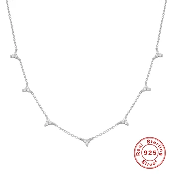 BOAKO Ins Triunghi Colier Pentru Femei 2020 Argint 925 Bijuterii Colier Farmece Lanturi Pentru Bijuterii Guler Bijoux Femme #7.7