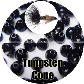 Culoare negru, 50pcs Tungsten Coneheads, Cap de Con, Fly Tying, Pescuit