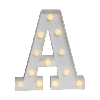 Distracție Plastic Alb Alfabetul LED Lumina de Noapte Marquee Semn de Alfabet de Lumini de Lampa Home Club în aer liber, de Interior, Decorare Perete stea stea