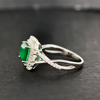 OEVAS Argint 925 Inele de Nunta Pentru Femei Spumant Ridicat de Carbon Diamant Creat Moissanite Smarald Bijuterii Fine