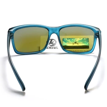 KDEAM Oglindă Polarizat ochelari de Soare Pentru Barbati Albastru Translucid Cadru Nuante Femei Pătrat Exterior de Conducere Designer de Ochelari de Soare