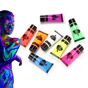 8 Culori Fluorescente Fața Corpului Pictura Vopsea Pigment Instrument de Machiaj Tatuaj Desen T4MD