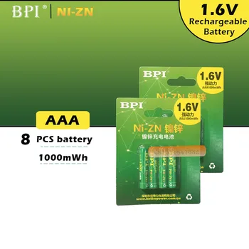 8pcs/lot Nou Original BPI AAA 1000mAh 1.6 V 1.5 V NI-Zn, NI, Zn NIZN aaa Scăzut de auto-descărcare de gestiune reîncărcabilă baterie de 1,5 V