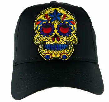 Tipărite Ziua Morților Galben Sugar Skull Hat Baseball Cap de Groază Haine de Halloween