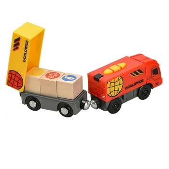 RC Camion Roșu Seturi de Jucării adecvate pentru Lemn de Tren Accesorii Șine de cale Ferată Baieti Jucarii Cadou de Ziua de nastere