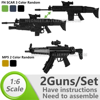 1:6 1/6 Scară de 12 inch Cifrele de Acțiune Pușcă FNSCAR Lansator de Grenade + Pistol Mitralieră MP5 Model de Pistol de Jucărie Sigiliu SAS, SBS MG Gundam