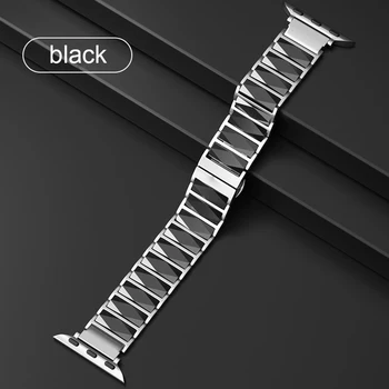 Correa pentru apple watch 5 4 banda de 44mm 40mm pulseira ceramică de lux din oțel inoxidabil watchbands pentru iwatch curea brățară inteligent