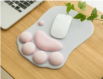 3D Mouse Pad Silicon Moale Labă de Pisică forma Încheietura mâinii se Bazează Memorie Spuma de Confort Perne Mousepad pentru Jocuri de copii notepad, Calculator