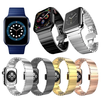Metalice din Oțel inoxidabil Brățară de Link-ul de Curea Pentru Apple watch SE Seria 6 44mm 40mm Trupa Watchband Înlocuibile accesorii correa