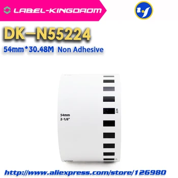 10 Role Generic DK-N55224 Etichete Non-Adezive 54mm*30.48 M Compatibil pentru Imprimanta Brother QL-570/700 Toate Vin cu Suport de Plastic