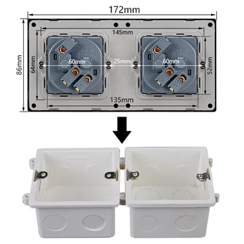 Atlectric FR Standard de Priza Dual USB Port de Încărcare Coaxial Jack de Putere de Perete Priza de curent Electric Panou de Plastic