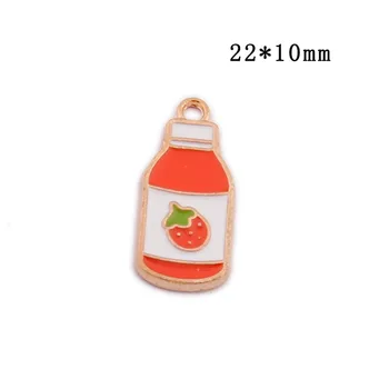 20buc/Lot Minunat Confiate Haws Suc de Căpșuni FERICIT Formă de Pandantiv de Email Farmece Alimente și Băuturi, Accesorii