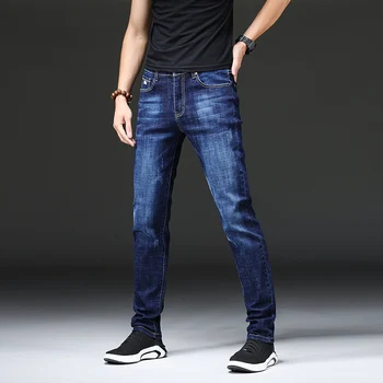 Omul Pantaloni Blugi 2020 coreean Slim Stretch Blugi Barbati Casual Barbati de Afaceri Blugi Pantaloni Pantaloni Pantaloni pentru Bărbați Ușor de Lungime Completă