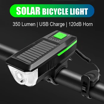 Impermeabil Față de Bicicletă din Spate de Lumina Solară de Biciclete Faruri Claxon Auto de Frână MTB Stop USB Exigibilă LED Lanterna Bicicleta