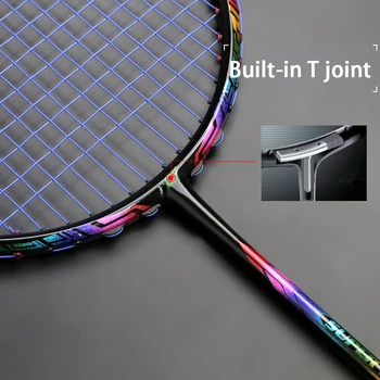 De înaltă Tensiune 35 LBS Fibra de Carbon Racheta de Badminton Înșirate Viteza Ultralight 4U 80g G4 Formare Profesională Racheta Pentru Adulti Padel