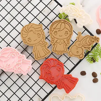 Elsa, Anna, Olaf 3D Cookie Cutter Desene animate Cookie Mucegai Instrument de Copt Pentru Decor Petrecere Consumabile Desert Fursecuri Jucarii Cadou