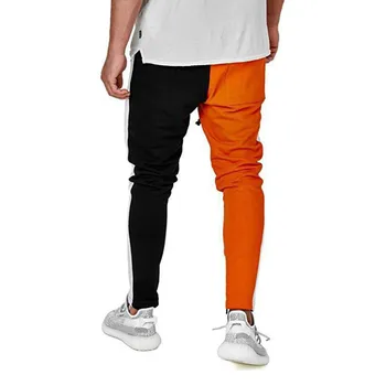 Bărbații de sex masculin hip-hop cu dungi Pantaloni Casual Respirabil Vrac Pantaloni Lungi de blugi de Moda Slim Sport Buzunar Picioare Pantaloni