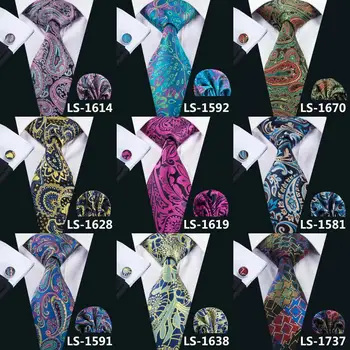 LS-1737 Barry.wang 2017 Barbati Cravata Matase Gravata Noutate Cravata, Batista Buton Set pentru Nunta Petrecere de Afaceri Gât Cravată Bărbați